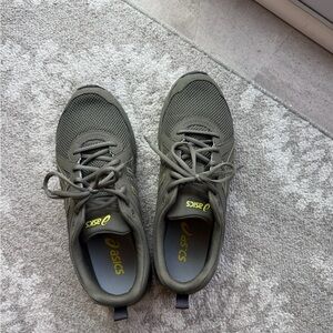 ASICS Men's Olive Green Mesh Athletic Sneakers